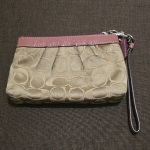 Stylish Tan and Pink Wristlet